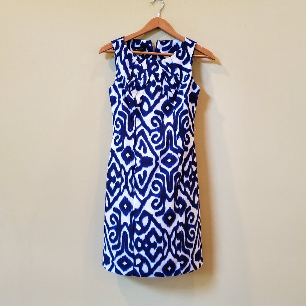 AB Studio Blue Sleeveless Design Dress